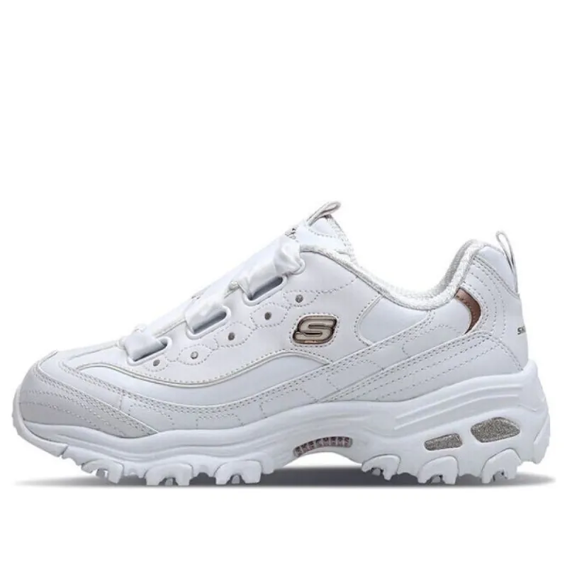 (WMNS) Skechers D'lites 1.0 GS White/Gold 11976-WGD sold by KicksCrew