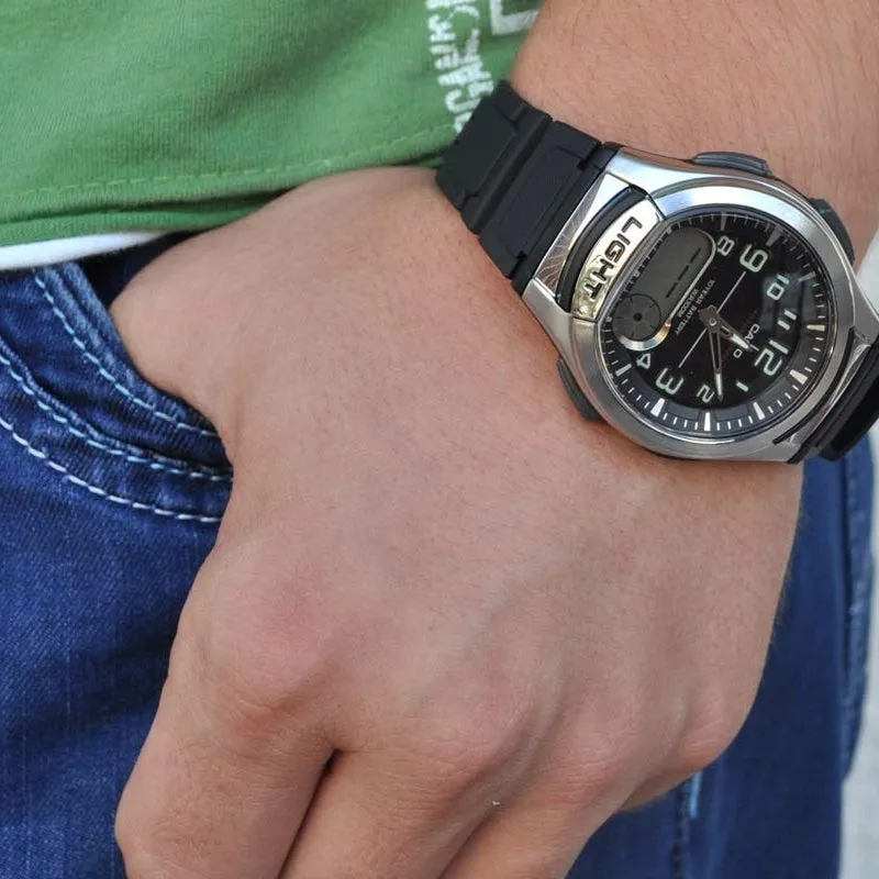 CASIO Male STANDARD Japan / South Korea Fashion Analog/Digital Combo AQ-180W-1B sold by KicksCrew product image thumbnail 4