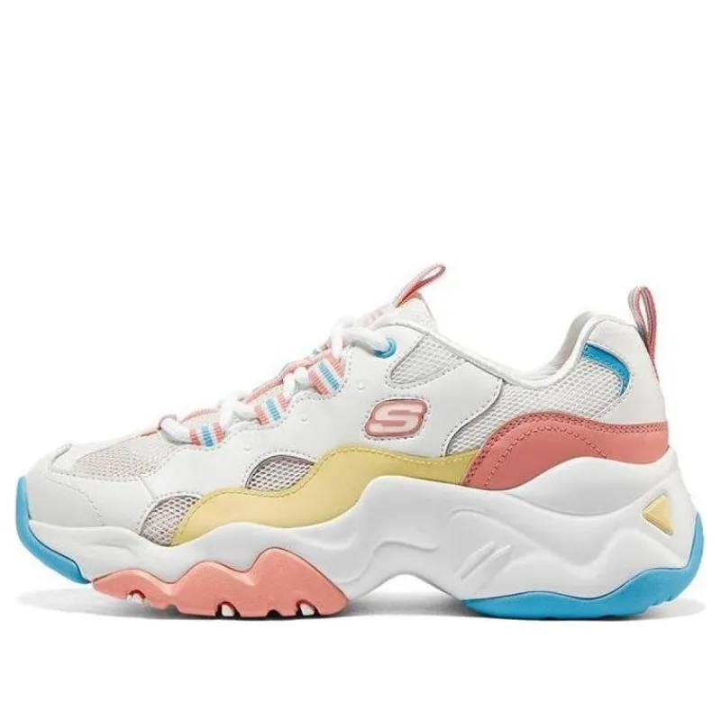 (WMNS) Skechers D'Lites 3.0 Low-tops Sport Shoes Multi-color 'White Pinkred Blue' 896008-WPBL sold by KicksCrew