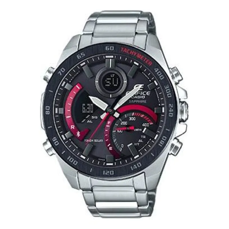 Casio Analog-Digital Watch 'Silver Black Berry Red' ECB-900YDB-1APR sold by KicksCrew
