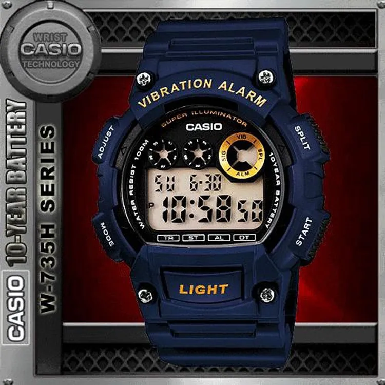 CASIO Sports Quartz Waterproof Shockproof Mens Digital W-735H-2A sold by KicksCrew product image thumbnail 2