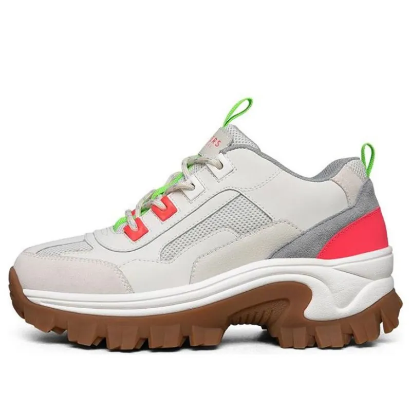 (WMNS) Skechers Street Blox Low-Top Grey/Pink/Green 155256-OWGN sold by KicksCrew