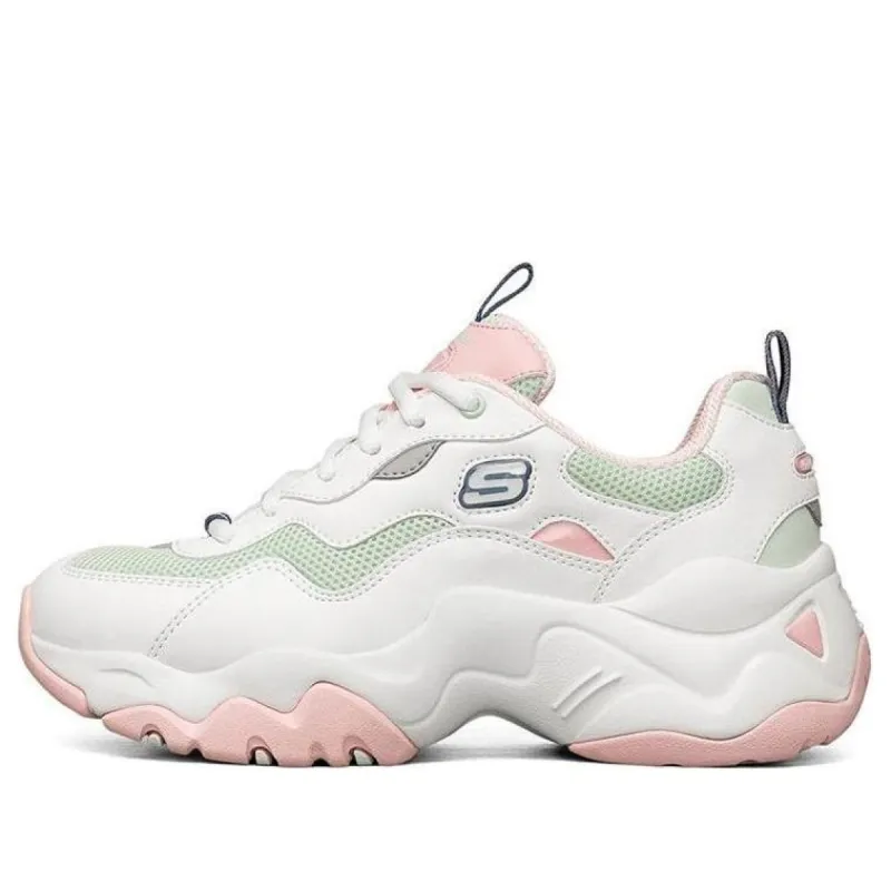 (WMNS) Skechers D'Lites 3.0 Low-Top Running Shoes White/Pink/Blue 88888398-WPTQ sold by KicksCrew