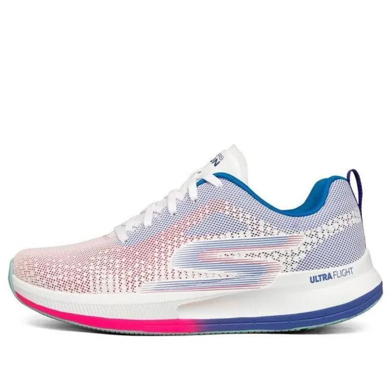 (WMNS) Skechers Go Run Pulse 'White Neon Pink Blue' 128105-WMLT sold by KicksCrew