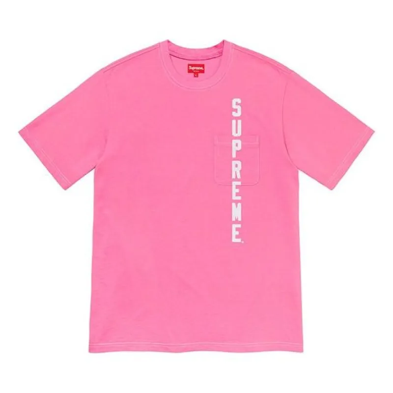 Supreme SS20 Week 6 Contrast Stitch Pocket Tee Logo Tee SUP-SS20-527 sold by KicksCrew