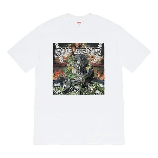 Supreme Week 8 Dragon Tee Mechanical Printing Round Neck Short Sleeve Unisex 'Red Black Green' SUP-SS20-566 sold by KicksCrew