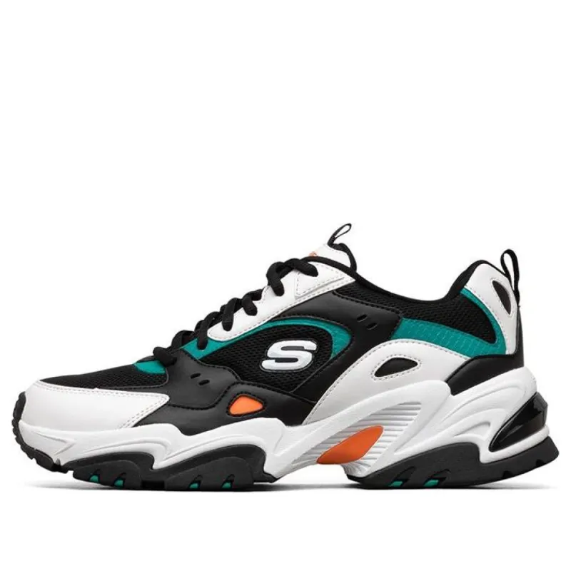 Skechers Stamina V2 Low Running Shoes Black/White/Green/Orange 237163-BKMT sold by KicksCrew