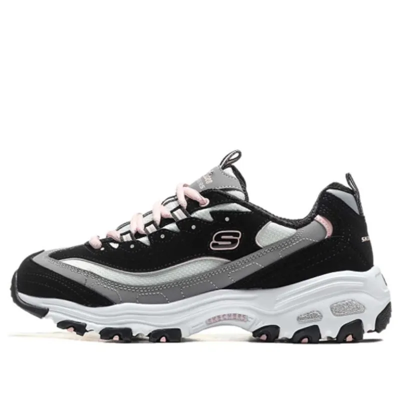 (WMNS) Skechers D'lites 1.0 BlackGS Grey 'Black Gray' 13143-BKGY sold by KicksCrew