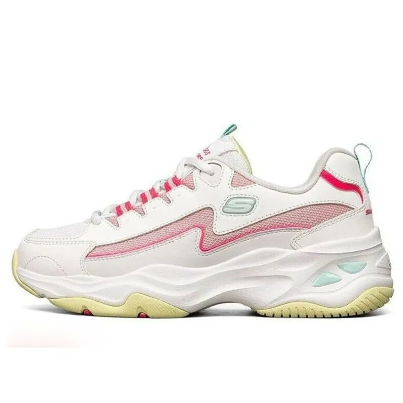 (WMNS) Skechers D'lites 4.0 Low-Top Sneakers White/Pink/Yellow 149491-WMLT sold by KicksCrew