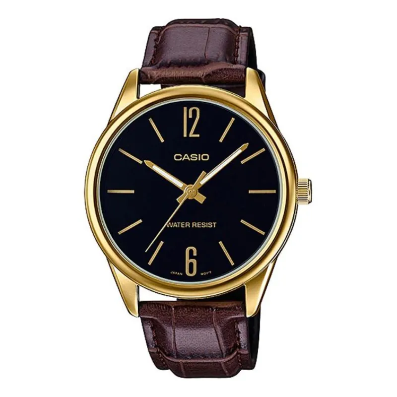CASIO DRESS Quartzes Brown Waterproof Mens Analog MTP-V005GL-1BUDF sold by KicksCrew