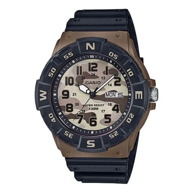 CASIO Camouflage Luminous 100M Waterproof Black Quartz Sports Mens Analog MRW-220HCM-5B sold by KicksCrew