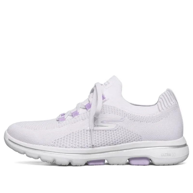 (WMNS) Skechers Go Walk 5 Sports Shoes White/Purple 124010-WLV sold by KicksCrew