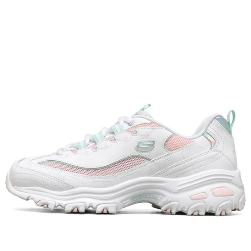 (WMNS) Skechers D'Lites 1.0 'White Light Pinkred Light Green' 66666295-WLPK sold by KicksCrew