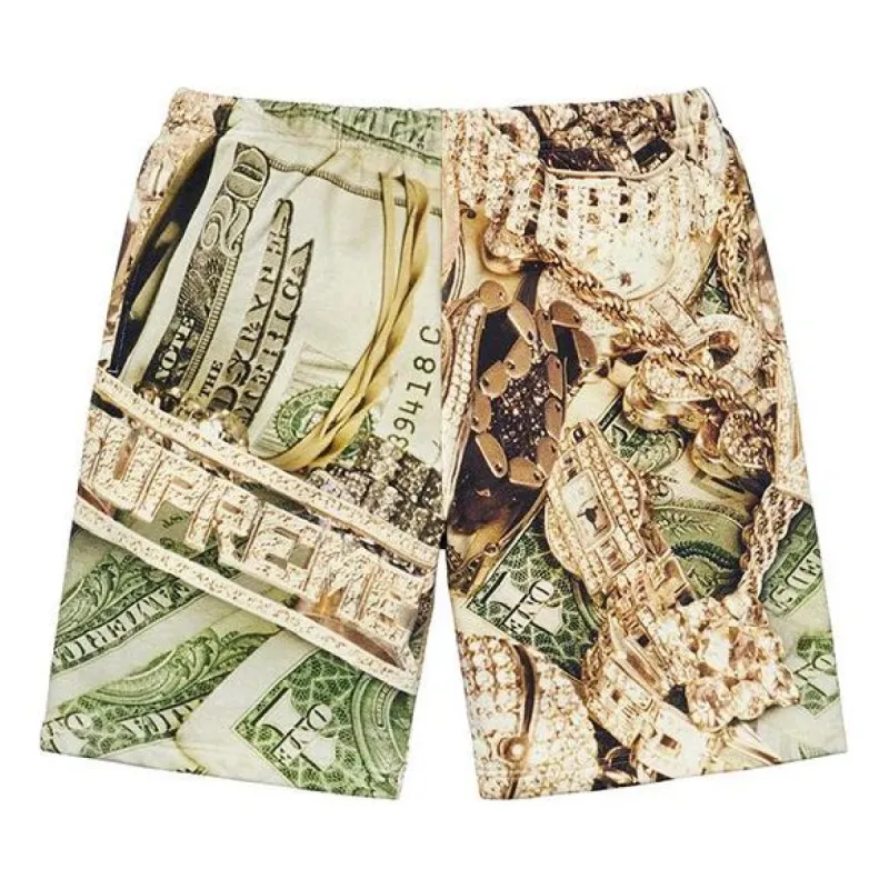 Supreme SS20 Week 5 Bling Sweatshort Gold Printing Shorts Pants Unisex 'Green Red' SUP-SS20-508 sold by KicksCrew