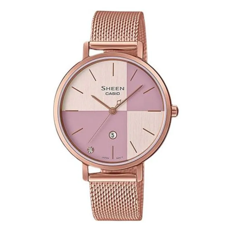 Casio Sheen Sapphire Crystal Analog Watch 'Rose Gold Pink' SHE-4547PGM-4A sold by KicksCrew