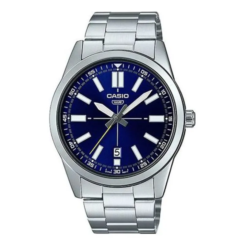 Casio Dress Pointer Display Analog Watch 'Steel Blue' MTP-VD02D-2E sold by KicksCrew