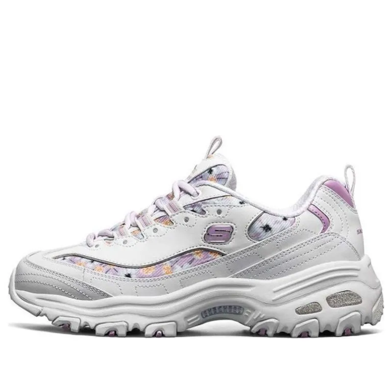 (WMNS) Skechers D'Lites 1.0 Low-Top Daddy Shoes White/Purple 11981-WLV sold by KicksCrew