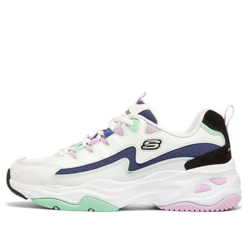 (WMNS) Skechers D'Lites 4.0 Low Running Shoes Multicolor 'White Black Navy Blue' 149493-WBKB sold by KicksCrew
