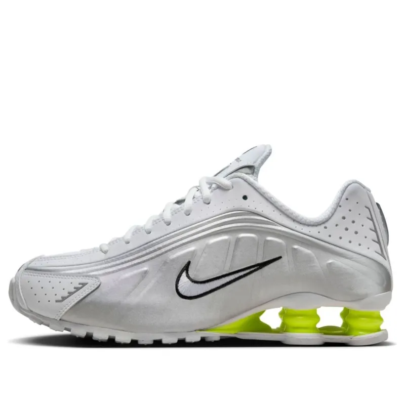 (WMNS) Nike Shox R4 'White Metallic Silver' AR3565-102 sold by KicksCrew