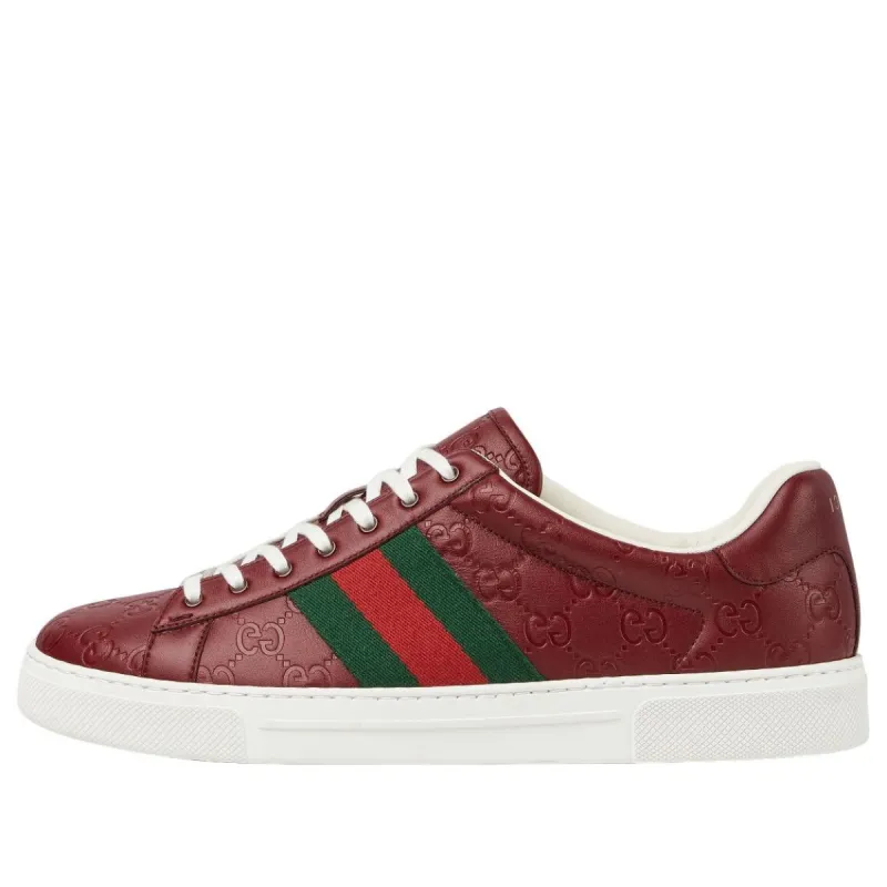 Gucci Ace Leather 'Red Monogram' 757892-AADSP-6247 sold by KicksCrew