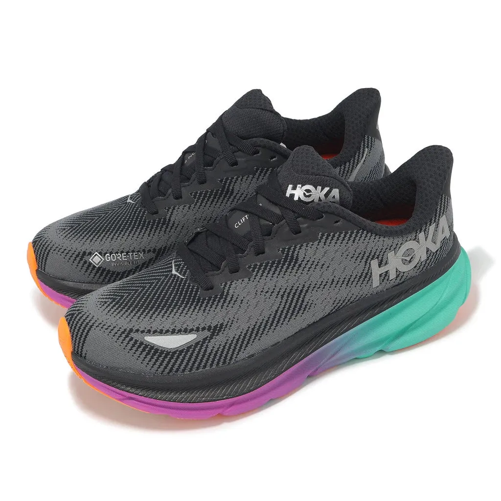 (WMNS) HOKA ONE ONE Clifton 9 Gore-Tex 'Black Electric Aqua' 1141490F-BCQ sold by KicksCrew product image thumbnail 3