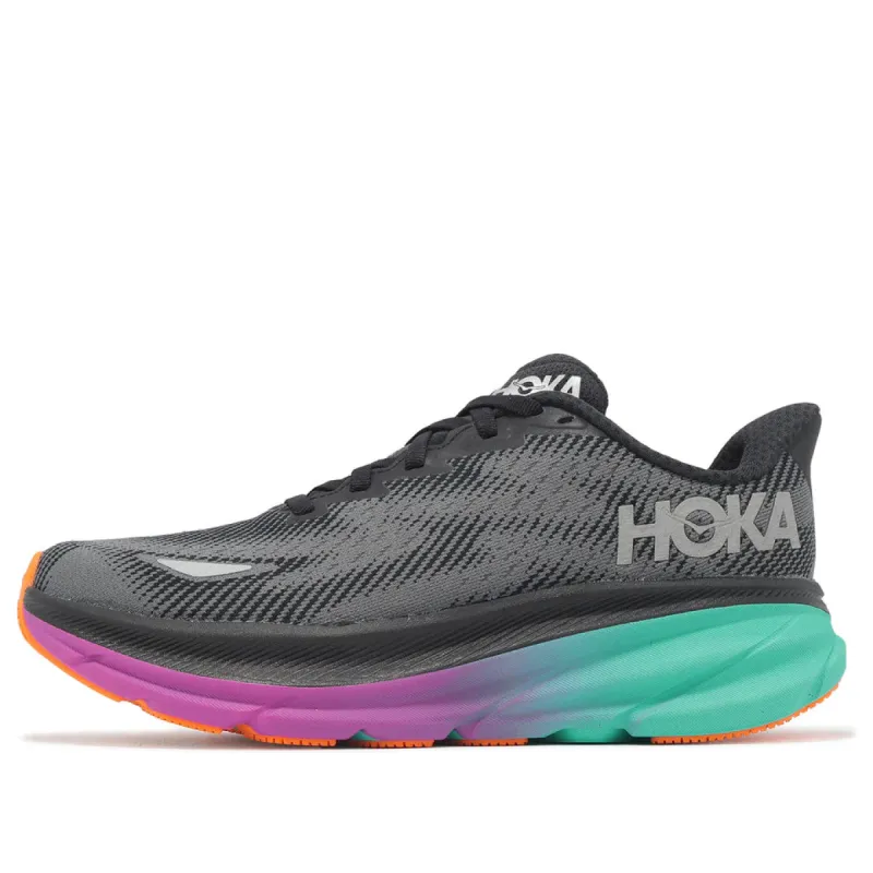 (WMNS) HOKA ONE ONE Clifton 9 Gore-Tex 'Black Electric Aqua' 1141490F-BCQ sold by KicksCrew