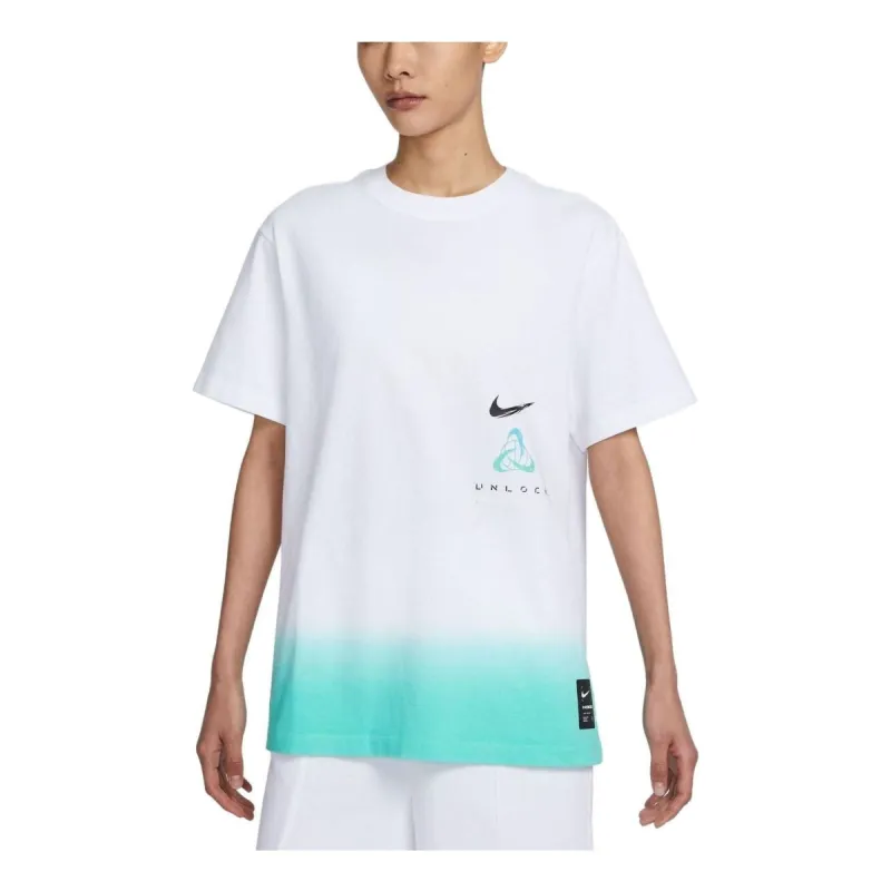 (WMNS) Nike Basketball T-Shirt 'White Aqua' FJ7231-100 sold by KicksCrew