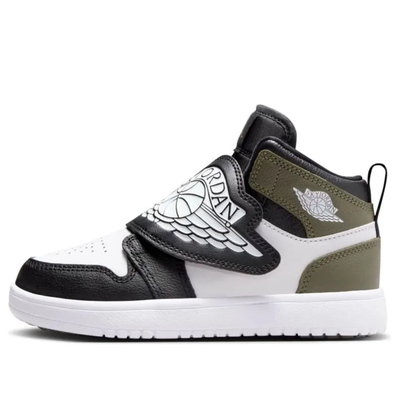 (PS) Air Jordan Sky Jordan 1 'Black White Medium Olive' BQ7197-092 sold by KicksCrew