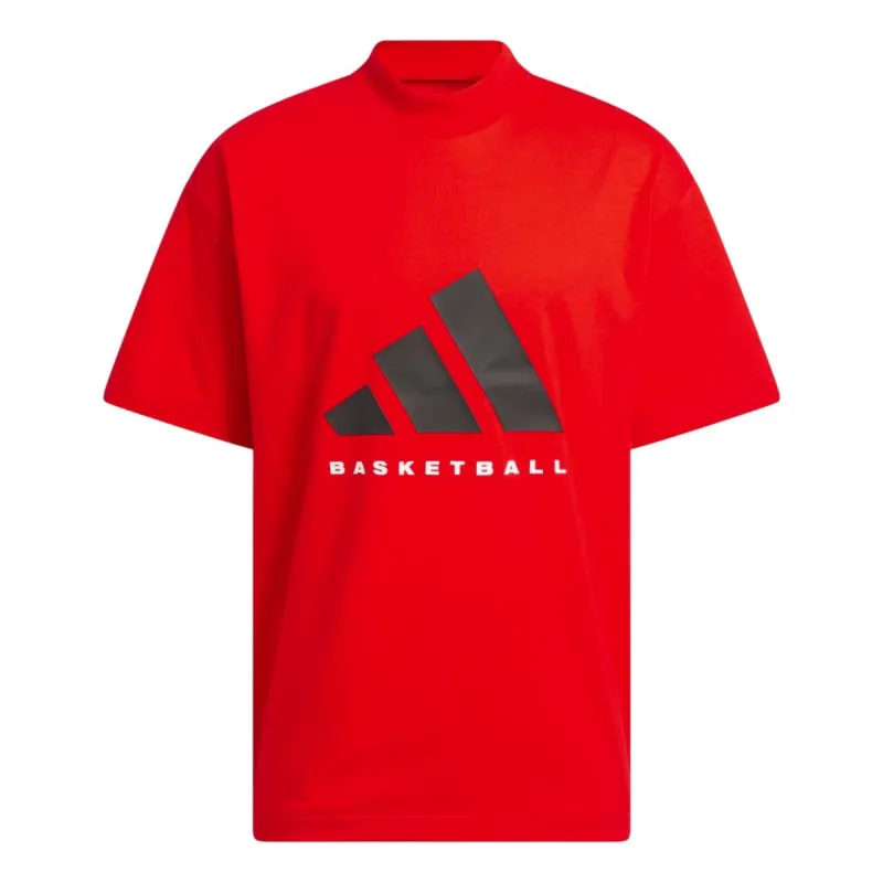 adidas Basketball T-shirt 'Red Black' JE3763 sold by KicksCrew