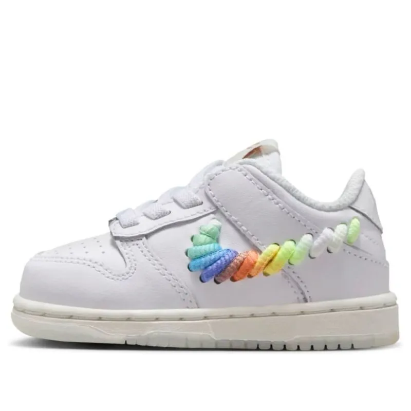 (TD) Nike Dunk Low SE 'Rainbow Lace Swoosh White' FQ1924-100 sold by KicksCrew