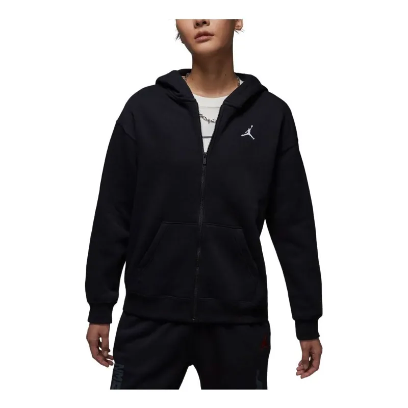 (WMNS) Air Jordan Brooklyn Fleece Full Zip Hoodie Asia Sizing 'Black' FV7168-010 sold by KicksCrew