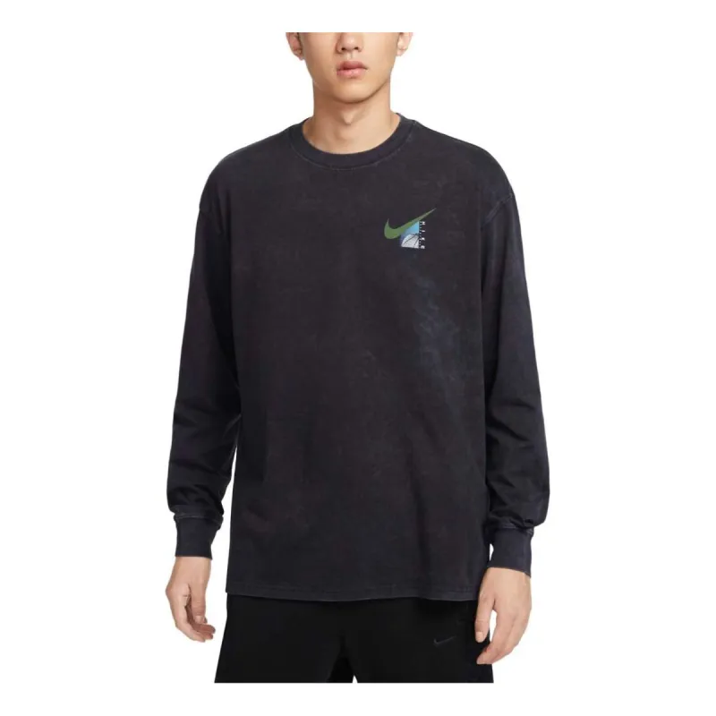 Nike Max90 Long Sleeve Basketball T-Shirt Asia Sizing 'Black' HF6196-010 sold by KicksCrew