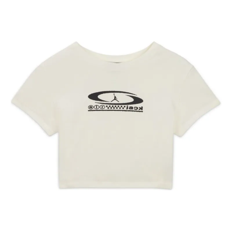 (WMNS) Air Jordan x Travis Scott Cropped T-Shirt 'Sail' FQ7805-133 sold by KicksCrew