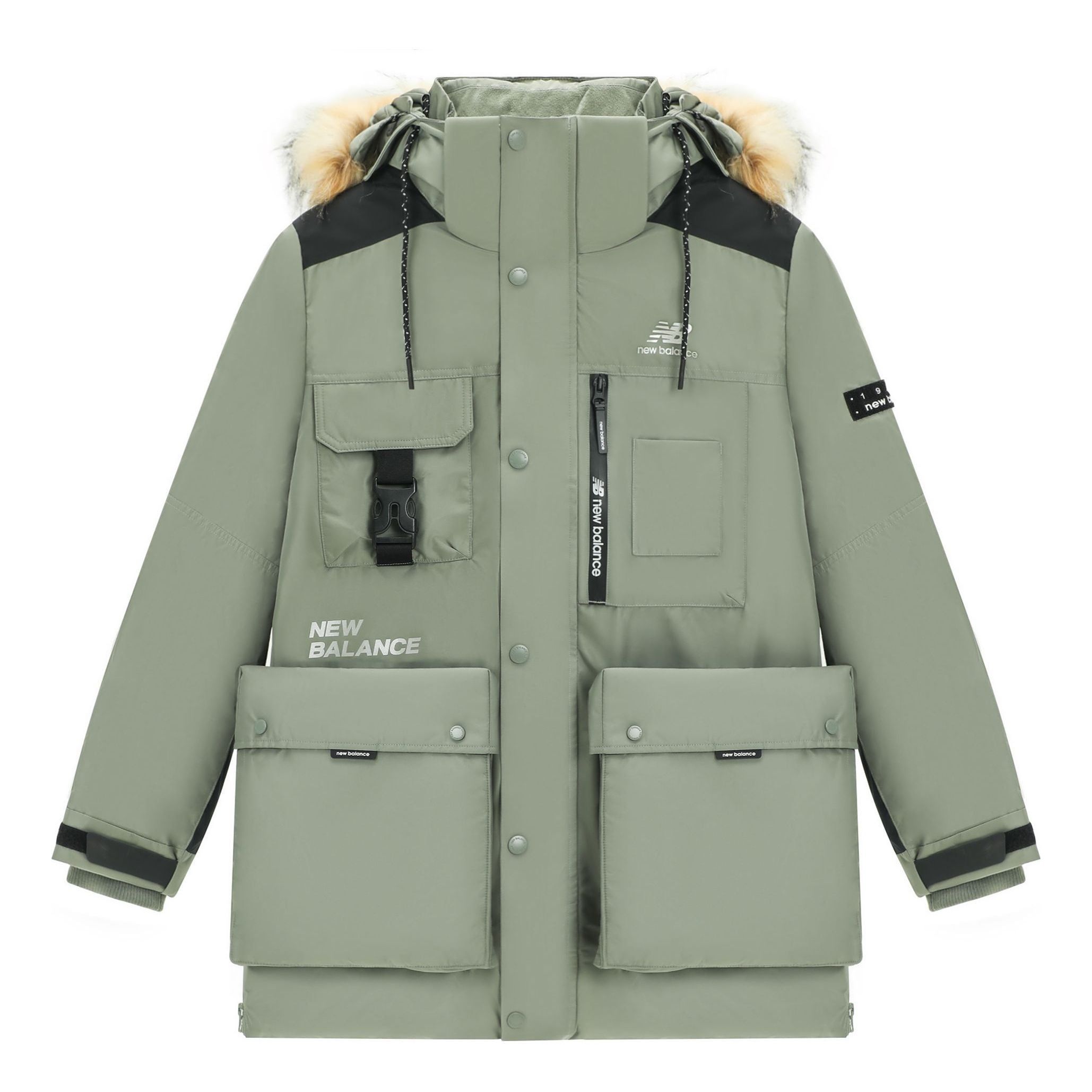 New Balance Logo Classic Down Jacket 'Green Black' AMJ14300-OLG sold by KicksCrew