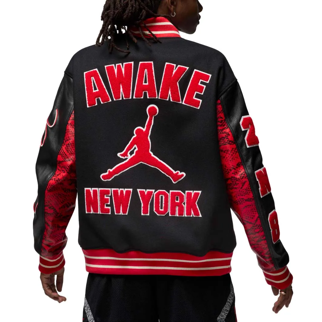 Air Jordan x Awake NY Varsity Jacket 'Black University Red' FQ5439-657 sold by KicksCrew product image thumbnail 2