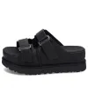 (WMNS) UGG Goldenstar Hi Slide Sandal 'Black' 1152651-BLK sold by KicksCrew