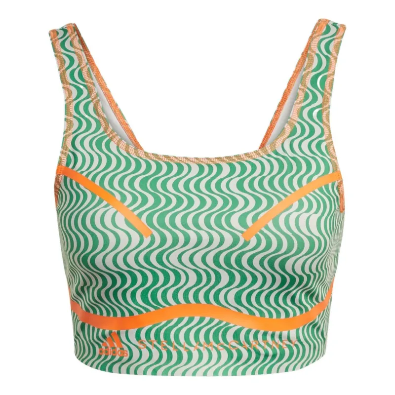(WMNS) adidas by Stella McCartney TruePurpose Printed Crop Top 'Green Orange' HI6036 sold by KicksCrew