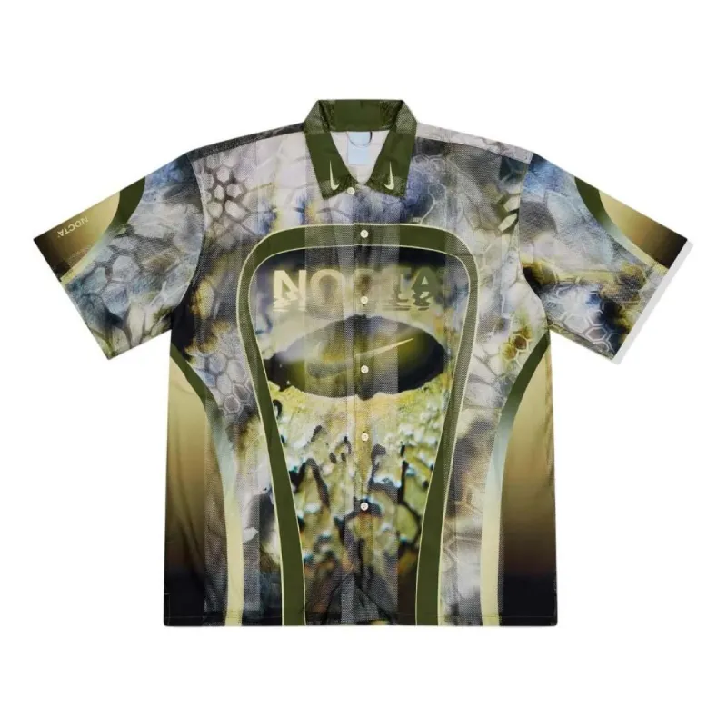 Nike x NOCTA Opal Button-Down Short Sleeve Shirt 'Pilgrim Oil Green' FV1939-378 sold by KicksCrew