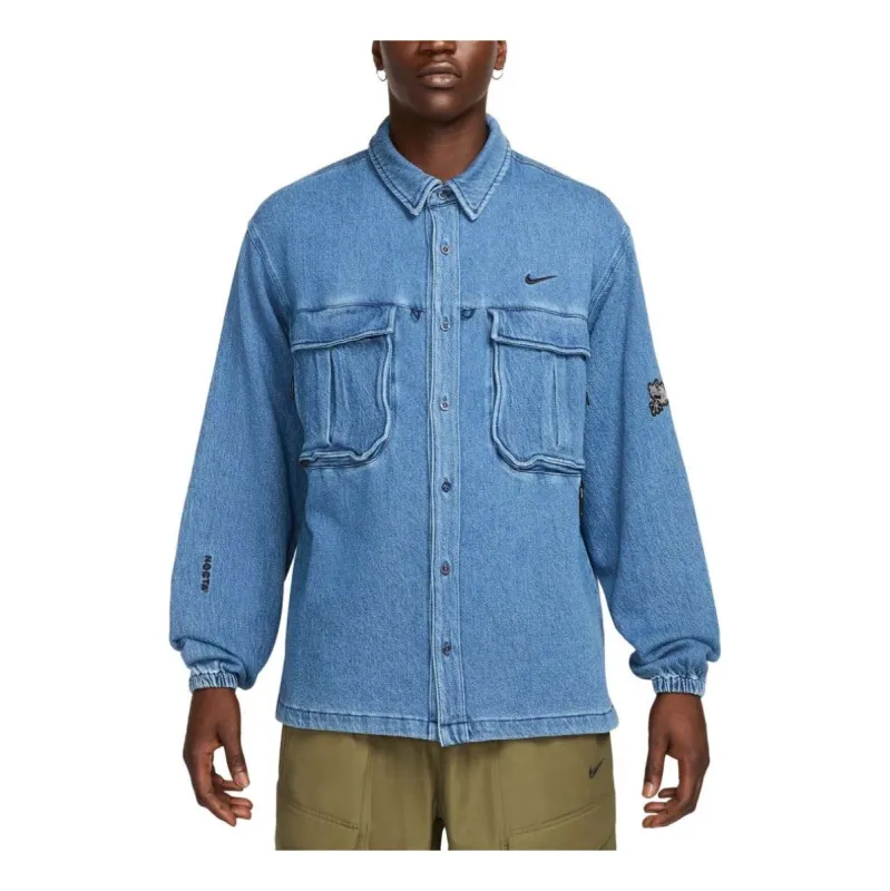 Nike x NOCTA Opal Button Down Denim Shirt Asia Sizing 'Blue Denim' FZ3261-486 sold by KicksCrew
