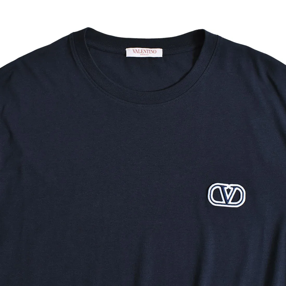 Valentino Embroidered V Logo T-Shirt 'Navy' 4V3MG10V9LJONO sold by KicksCrew product image thumbnail 2