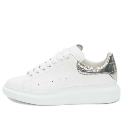 Alexander McQueen Oversized Sneaker 'White Silver Crocodile' 625162WHYBQ9071 sold by KicksCrew