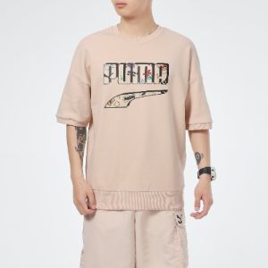 Puma Logo T-Shirt 'Beige Black' 532041-68 sold by KicksCrew