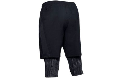 Under Armour Launch SW Long 2-in-1 Logo Shorts 'Black' 1355480-001 sold by KicksCrew