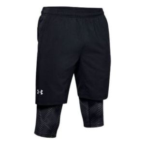 Under Armour Launch SW Long 2-in-1 Logo Shorts 'Black' 1355480-001 sold by KicksCrew
