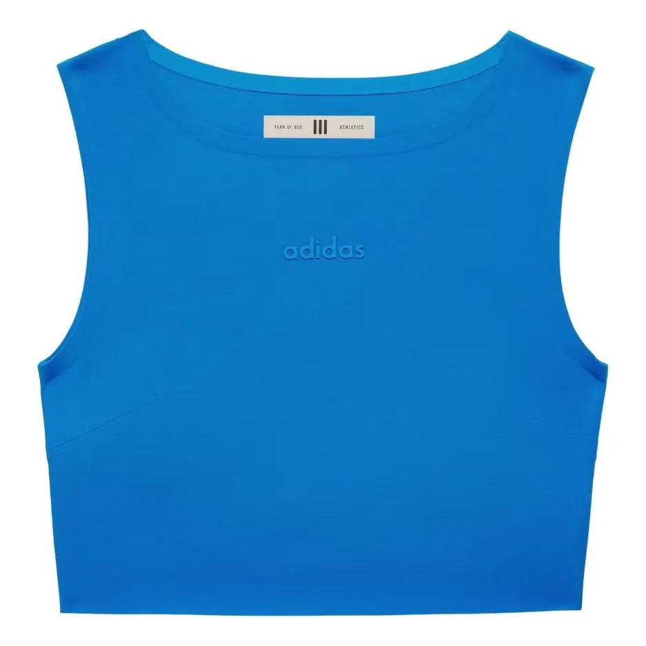 (WMNS) adidas Fear of God Athletics Cropped Tank 'Blue Rush' IV9292 sold by KicksCrew