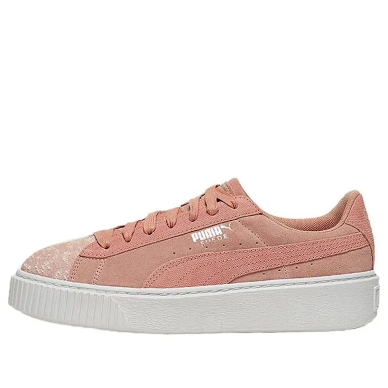 (WMNS) PUMA Suede Platform Pebble 'Pink' 365464-01 sold by KicksCrew