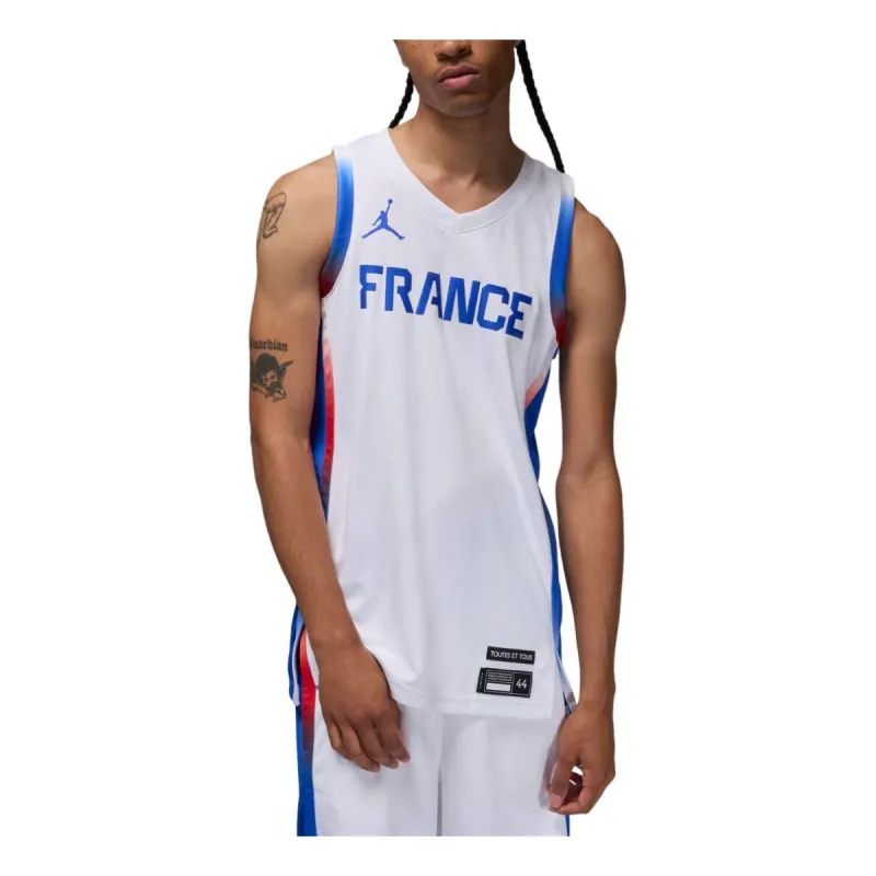 Air Jordan France Limited Home Basketball Jersey 'White Hyper Royal' FQ0396-100 sold by KicksCrew