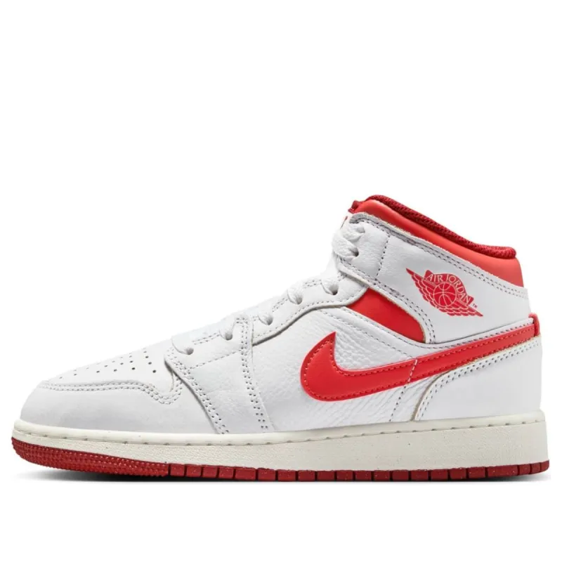 (GS) Air Jordan 1 Mid SE 'White Dune Red' FJ3464-160 sold by KicksCrew