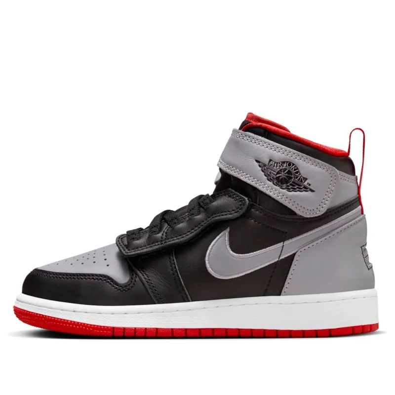 (GS) Air Jordan 1 Hi FlyEase 'Black Cement Grey Red' DC7986-010 sold by KicksCrew