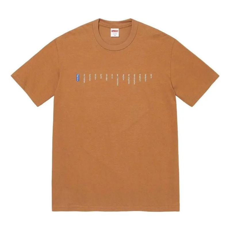 Supreme Location T-Shirt 'Tan White' SUP-SS23-008 sold by KicksCrew